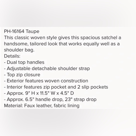 NWT Pink Haley woven bag in taupe - Picture 5 of 5